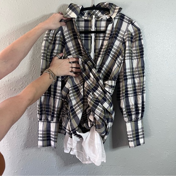 Veronica Beard Plaid Shirt Dress Belted Midi Button Front Long - Picture 8 of 14